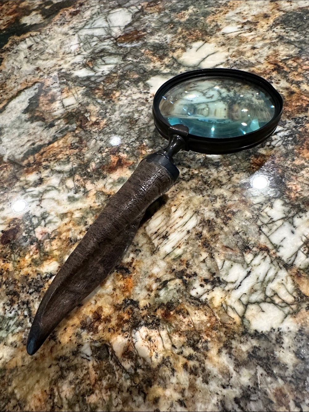 Magnifying glass with horn handle